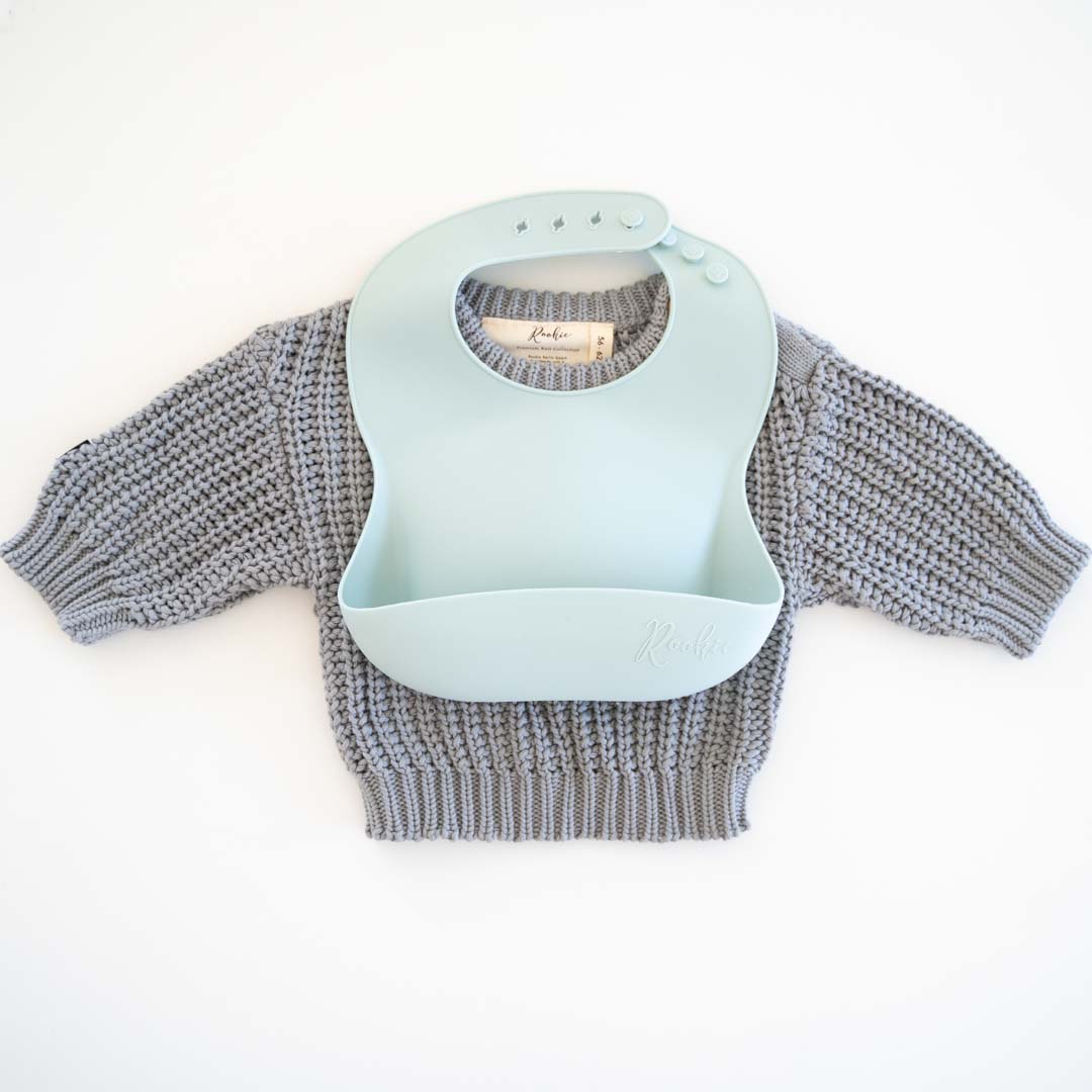 Bavoir bébé en silicone avec récupérateur de miettes, turquoise Image secondaire du produit